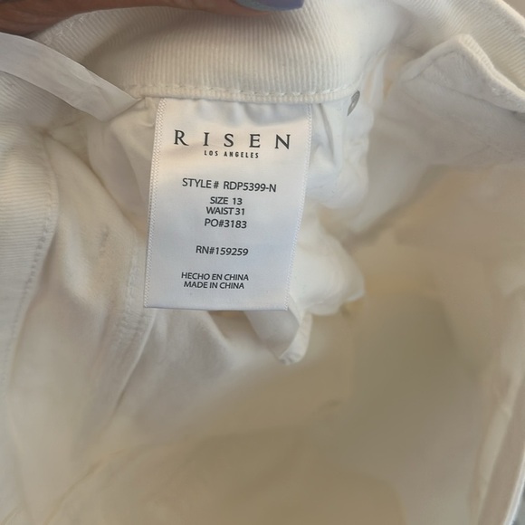 Risen Odette Wide Leg High Rise Jeans White Stretch Womens Size 13 - Picture 9 of 12